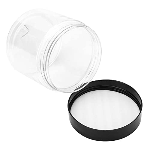 NINGWAAN 60 PACK 2oz Plastic Jars with Black Lids, 60ml Clear Slime Containers, Wide-Mouth Mini Refillable Empty Jars for DIY, Beads, Art Crafts