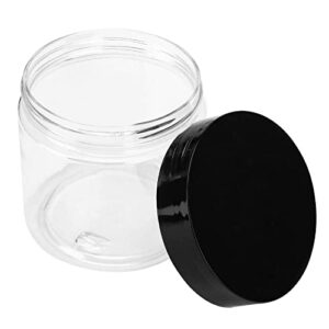 NINGWAAN 60 PACK 2oz Plastic Jars with Black Lids, 60ml Clear Slime Containers, Wide-Mouth Mini Refillable Empty Jars for DIY, Beads, Art Crafts