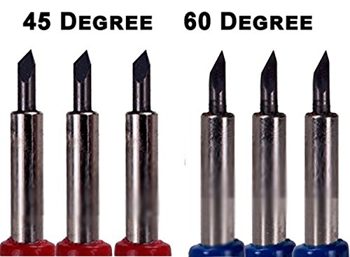 6-Pack Roland Type Replacement Carbide Blade Set 45 + 60 deg