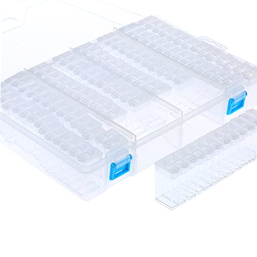 Kavolet Diamond Painting Box 112Pcs Slots Storage Container Diamond Art Accessories with lid Embroidery Box 64Pcs Label and 112Pcs Slots