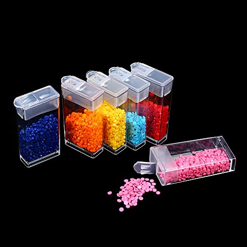 Kavolet Diamond Painting Box 112Pcs Slots Storage Container Diamond Art Accessories with lid Embroidery Box 64Pcs Label and 112Pcs Slots