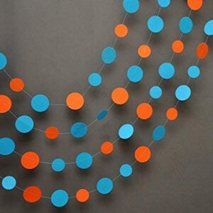 Boston Creative Company Garland - Blue Orange Garland - Beach Wedding - Wedding Garland - Paper Garland - Birthday Party Decorations - Nursery Decor - Blue and Orange Baby Shower - Blue Baby Shower