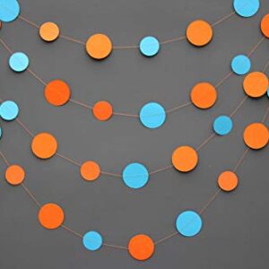 Boston Creative Company Garland - Blue Orange Garland - Beach Wedding - Wedding Garland - Paper Garland - Birthday Party Decorations - Nursery Decor - Blue and Orange Baby Shower - Blue Baby Shower