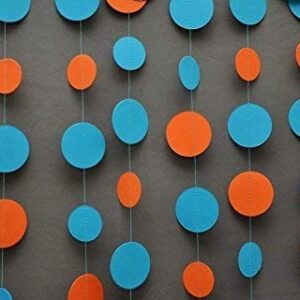 Boston Creative Company Garland - Blue Orange Garland - Beach Wedding - Wedding Garland - Paper Garland - Birthday Party Decorations - Nursery Decor - Blue and Orange Baby Shower - Blue Baby Shower