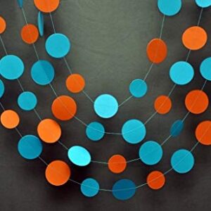 Boston Creative Company Garland - Blue Orange Garland - Beach Wedding - Wedding Garland - Paper Garland - Birthday Party Decorations - Nursery Decor - Blue and Orange Baby Shower - Blue Baby Shower