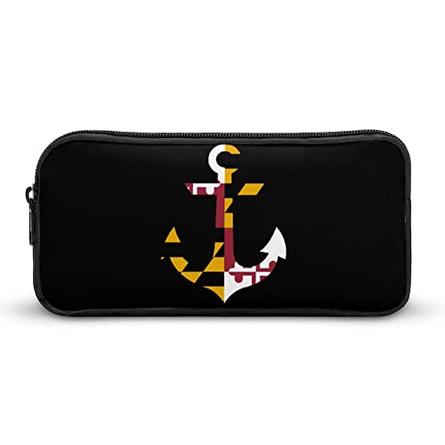 Maryland Anchor Pencil Case Stationery Pen Pouch Portable Makeup Storage Bag Organizer Gift