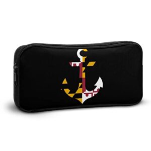 Maryland Anchor Pencil Case Stationery Pen Pouch Portable Makeup Storage Bag Organizer Gift