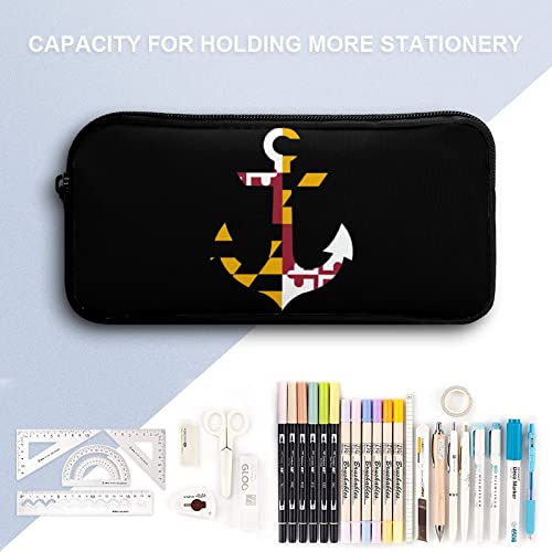 Maryland Anchor Pencil Case Stationery Pen Pouch Portable Makeup Storage Bag Organizer Gift