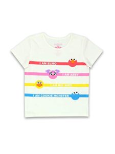 isaac mizrahi loves sesame street elmo toddler baby short sleeve t-shirt tee (2t, white)