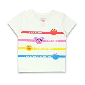 Isaac Mizrahi Loves Sesame Street Elmo Toddler Baby Short Sleeve T-Shirt Tee (2T, White)