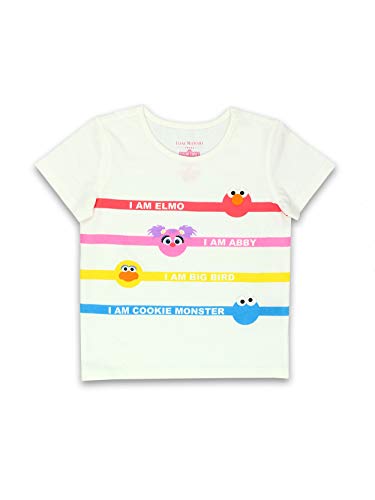 Isaac Mizrahi Loves Sesame Street Elmo Toddler Baby Short Sleeve T-Shirt Tee (2T, White)