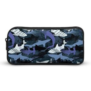 sea camouflage sharks pencil case stationery pen pouch portable makeup storage bag organizer gift