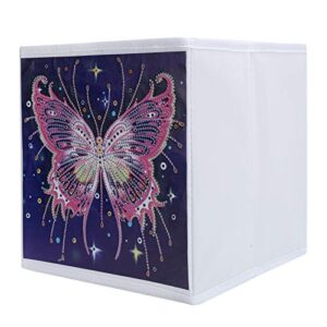yosoo diamond painting storage box, diy diamond painting organizer butterfly pattern decor foldable storage box household desktop case