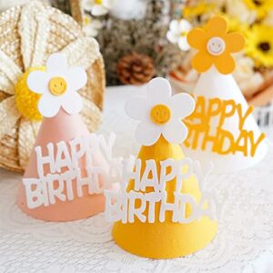 daisy balloons,baby shower decoration banners,happy birthday cone party hats, birthday party decorations for girls boys…