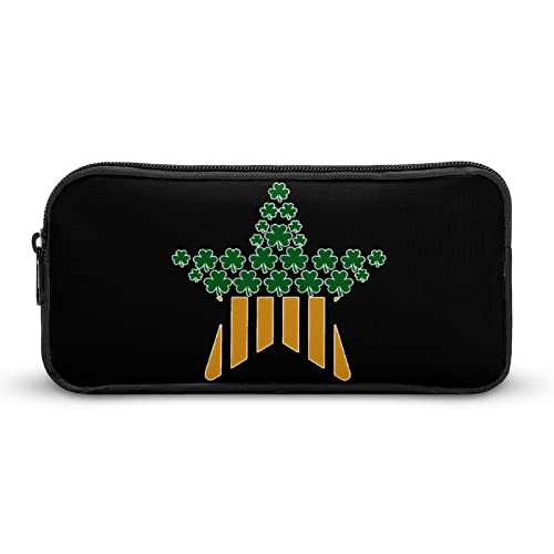 USA Clover Star Pencil Case Stationery Pen Pouch Portable Makeup Storage Bag Organizer Gift