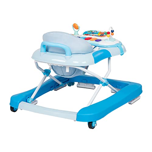 Foldable Baby Walker for Boys and Girls by Kinfant - 2-in-1 Toddler Sit-to-Stand Learning Walker Learning-Seated or Walk-Behind (Blue)