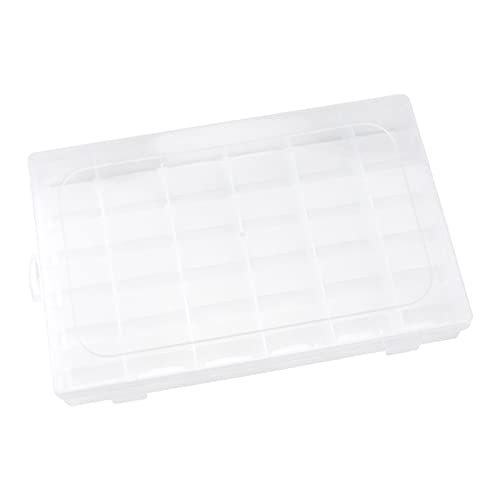 MAHIONG 6 Pack 36 Grids Plastic Organizer Box with Adjusatble Dividers and 600 PCS Label Stickers , Clear Bead Storage Container Small Parts Organizer for Crafts Jewelry Fishing Tackles