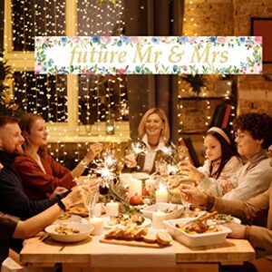 Future Mr & Mrs Banner Decorations, Engagement Bridal Shower Party Porch Sign Decorations Supplies, Large Bride and Groom Party Photo Booth Backdrop (9.8x1.6ft)