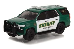 greenlight 30381 hot pursuit – 2021 chevy tahoe police pursuit vehicle (ppv) – escambia county sheriff, pensacola, florida (hobby exclusive) 1:64 scale diecast