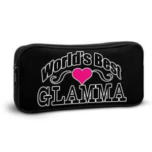 World's Best Glamma Pencil Case Stationery Pen Pouch Portable Makeup Storage Bag Organizer Gift