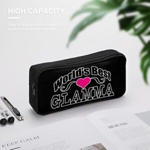 World's Best Glamma Pencil Case Stationery Pen Pouch Portable Makeup Storage Bag Organizer Gift