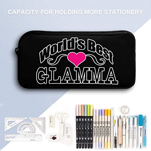 World's Best Glamma Pencil Case Stationery Pen Pouch Portable Makeup Storage Bag Organizer Gift