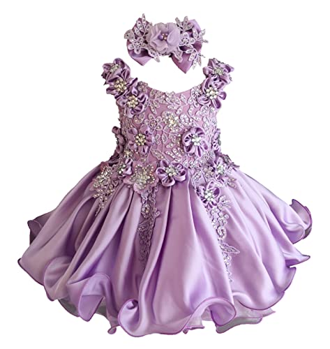 Jenniferwu G535 Infant Toddler Baby Newborn Little Girl's Pageant Party Birthday Dress Lilac Size 12-18Mos