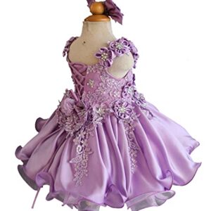 Jenniferwu G535 Infant Toddler Baby Newborn Little Girl's Pageant Party Birthday Dress Lilac Size 12-18Mos