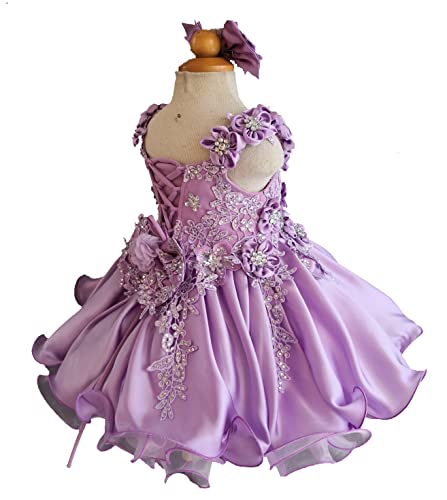 Jenniferwu G535 Infant Toddler Baby Newborn Little Girl's Pageant Party Birthday Dress Lilac Size 12-18Mos