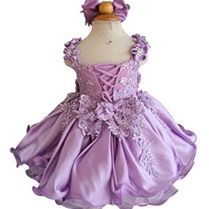 Jenniferwu G535 Infant Toddler Baby Newborn Little Girl's Pageant Party Birthday Dress Lilac Size 12-18Mos