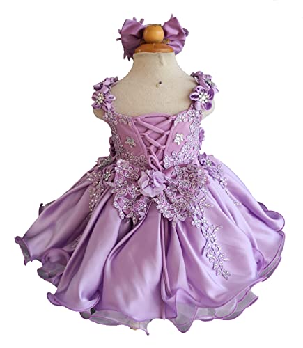 Jenniferwu G535 Infant Toddler Baby Newborn Little Girl's Pageant Party Birthday Dress Lilac Size 12-18Mos