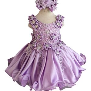 Jenniferwu G535 Infant Toddler Baby Newborn Little Girl's Pageant Party Birthday Dress Lilac Size 12-18Mos