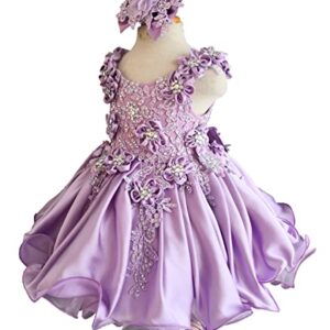 Jenniferwu G535 Infant Toddler Baby Newborn Little Girl's Pageant Party Birthday Dress Lilac Size 12-18Mos