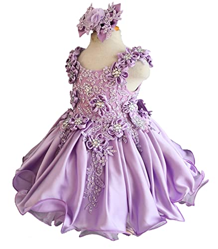 Jenniferwu G535 Infant Toddler Baby Newborn Little Girl's Pageant Party Birthday Dress Lilac Size 12-18Mos