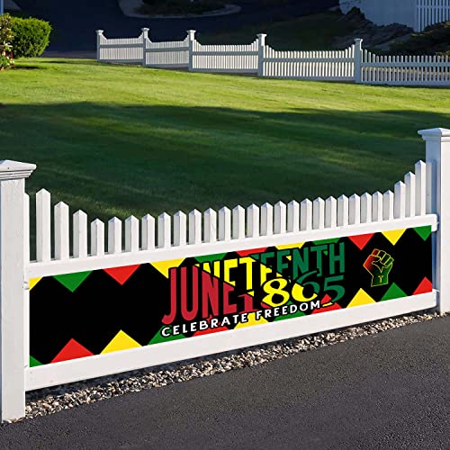 Happy Juneteenth Day Banner Outdoor Yard Sign Decorations - 1865 Black Americans Independence Freedom Day Juneteenth Banner Decorations