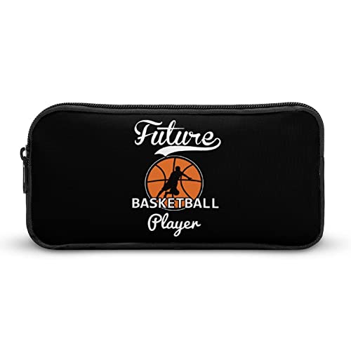 Future Basketball Player Pencil Case Stationery Pen Pouch Portable Makeup Storage Bag Organizer Gift