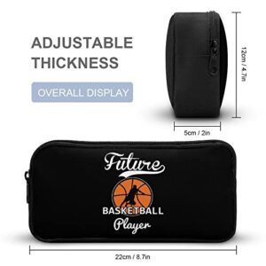 Future Basketball Player Pencil Case Stationery Pen Pouch Portable Makeup Storage Bag Organizer Gift