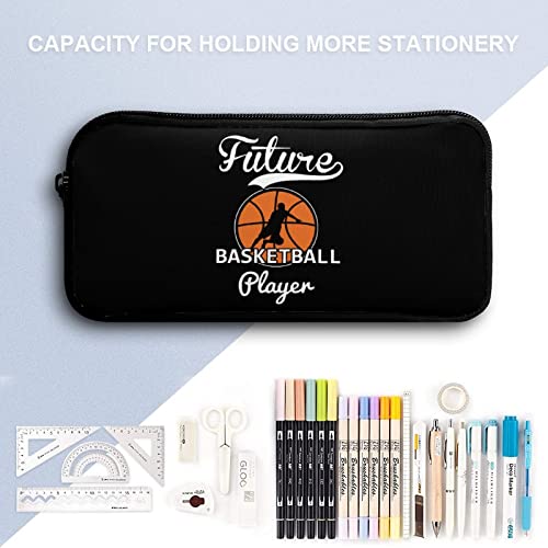 Future Basketball Player Pencil Case Stationery Pen Pouch Portable Makeup Storage Bag Organizer Gift