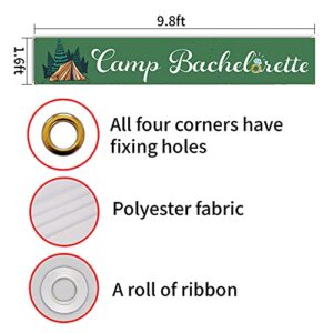 Camp Bachelorette Large Banner Sign Backdrop,Bachelorette Weekend In The Woods Glamping Lake Party Decorations Supplies, Party Decor Lawn Sign Yard Sign 9.8x1.6ft