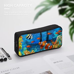 Tropical Fish Pencil Case Stationery Pen Pouch Portable Makeup Storage Bag Organizer Gift