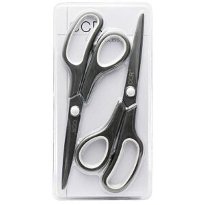 CCR Scissors 8 Inch Soft Comfort-Grip Handles Sharp Titanium Blades, 2-Pack