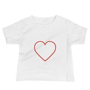 the creative workshop red heart unisex baby t-shirt boys girls graphic short sleeve top tee 6m-24m white
