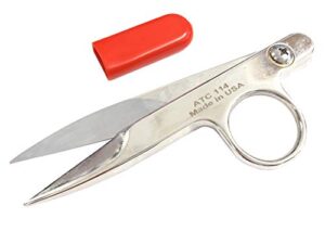 4.5 inch high end thread nipper- 100% made in usa – professional series with red rubber safety cap – for sewing, tailoring
