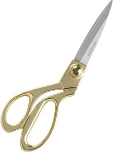 sirmedal professional heavy duty tailor scissors 8″ gold stainless steel dressmaker shears(gold)