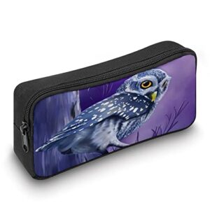 Night Owl Bird Pencil Case Stationery Pen Pouch Portable Makeup Storage Bag Organizer Gift