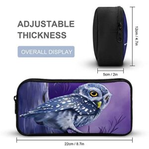 Night Owl Bird Pencil Case Stationery Pen Pouch Portable Makeup Storage Bag Organizer Gift