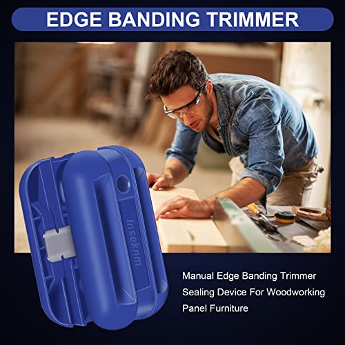 Edge Banding Trimmer,Veneer Trimmer with Tungsten Carbide Blades for Edge Trimmer Woodworking 1 Pack, Blue