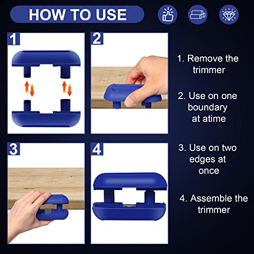 Edge Banding Trimmer,Veneer Trimmer with Tungsten Carbide Blades for Edge Trimmer Woodworking 1 Pack, Blue