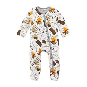 mud pie boys’ s’more sleeper, white, 6 months/9 months