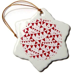 3drose cute red and white party garland banners pattern – ornaments (orn-342159-1)